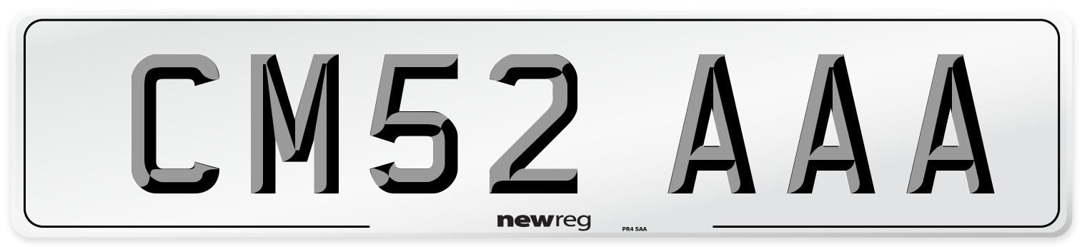 CM52 AAA Number Plate from New Reg